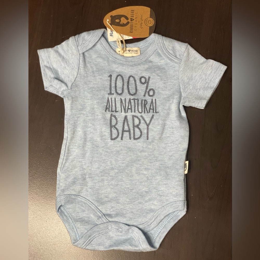 Rabbit Bear Organic Boys Onesie